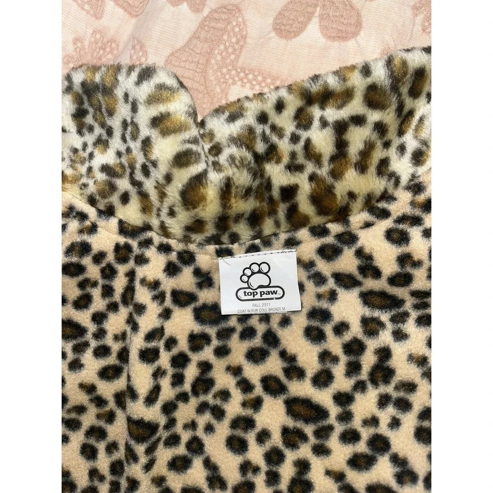 Top Paw Dog Coat Medium ,m, Faux Fur , Quilted , Leopard‎ Print